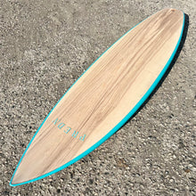 Load image into Gallery viewer, Predn Surf Co - Mor Lader (Pirate) bare oak deck shortboard - Sustainably built performance surfboards - North Cornwall
