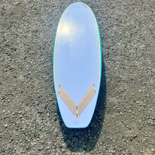 Load image into Gallery viewer, Predn Surf Co - Mor Lader (Pirate) bare oak deck shortboard - Sustainably built performance surfboards - North Cornwall
