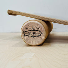 Load image into Gallery viewer, Balance Board set by Predn Surf Co- With stops and Cork wrapped roller - Handmade in Cornwall
