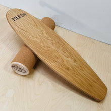 Load image into Gallery viewer, Balance Board set by Predn Surf Co- With stops and Cork wrapped roller - Handmade in Cornwall
