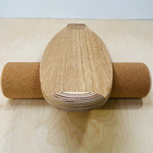 Load image into Gallery viewer, Balance Board set by Predn Surf Co- With stops and Cork wrapped roller - Handmade in Cornwall
