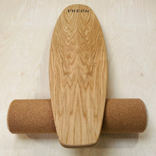 Load image into Gallery viewer, Balance Board set by Predn Surf Co- With stops and Cork wrapped roller - Handmade in Cornwall
