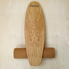 Load image into Gallery viewer, Balance Board set by Predn Surf Co- With stops and Cork wrapped roller - Handmade in Cornwall
